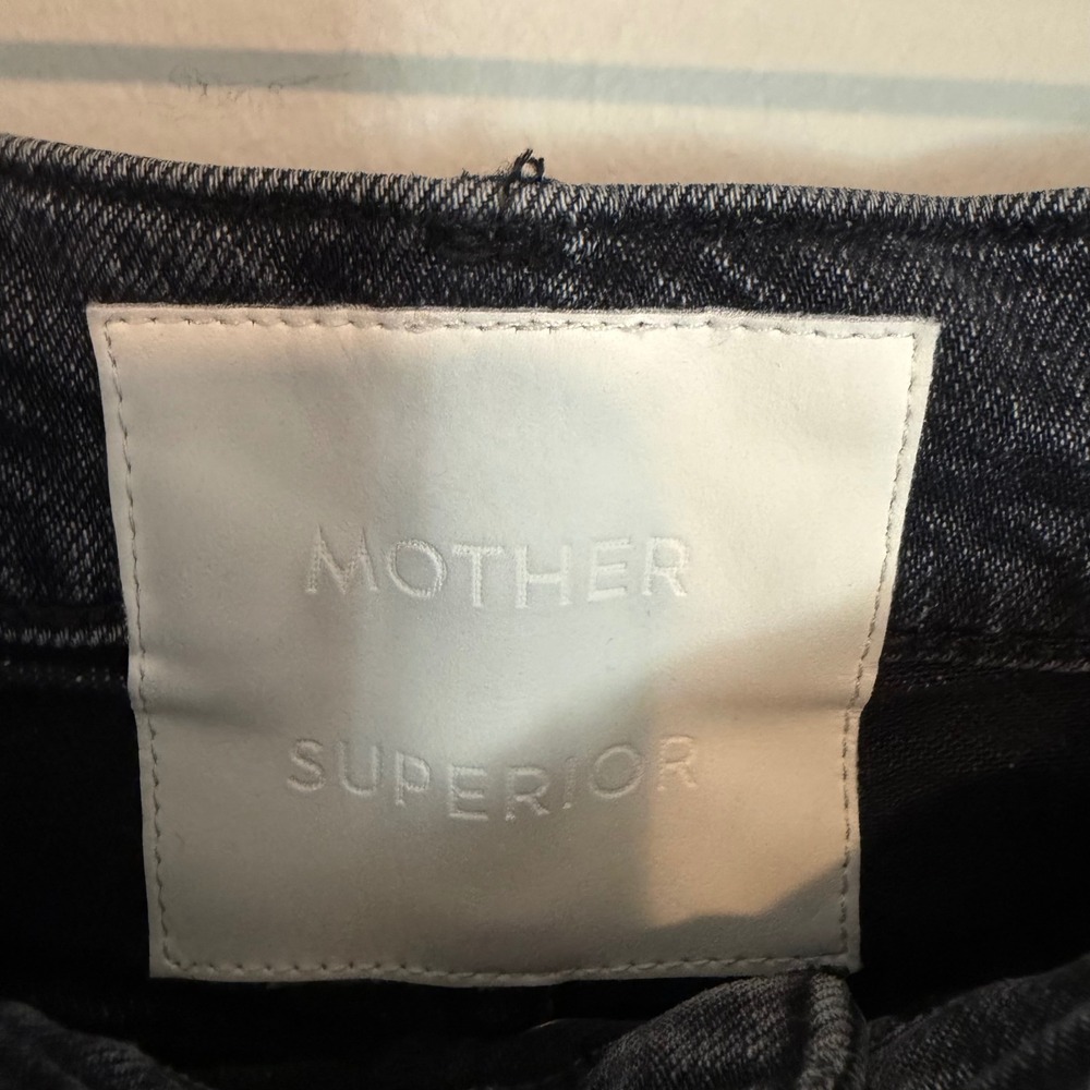 Mother Superior jeans High Waisted Hiker Hoover Roadtrip Renegade 26 black denim - Picture 4 of 9